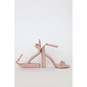 LULUS Blush Suede Ankle Strap Heels Size 6 NWT